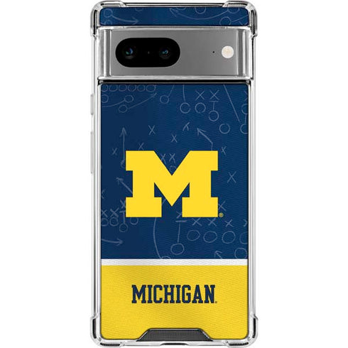University of Michigan Jersey Split Google Pixel 8 Clear Case